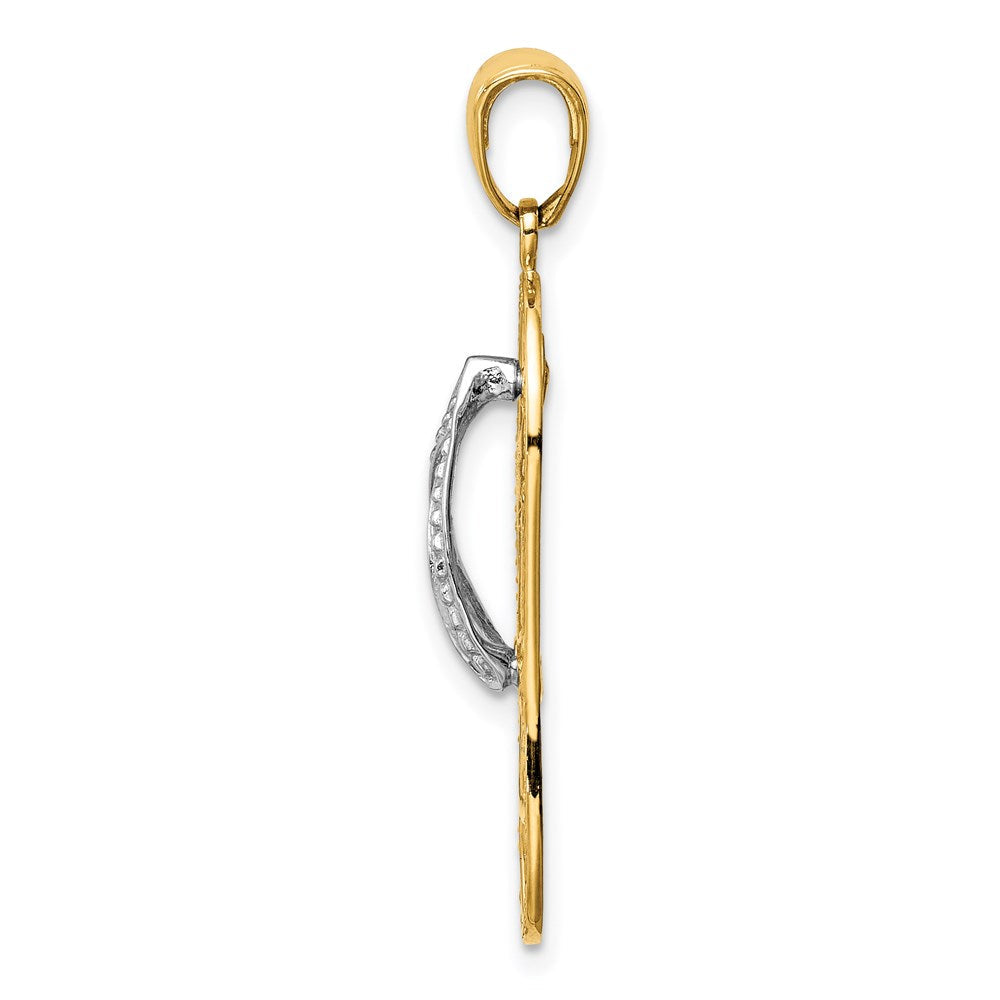 14K Bicolor Gold Seestern-Flip-Flop-Anhänger