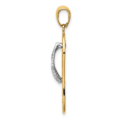 14K Bicolor Gold Seestern-Flip-Flop-Anhänger