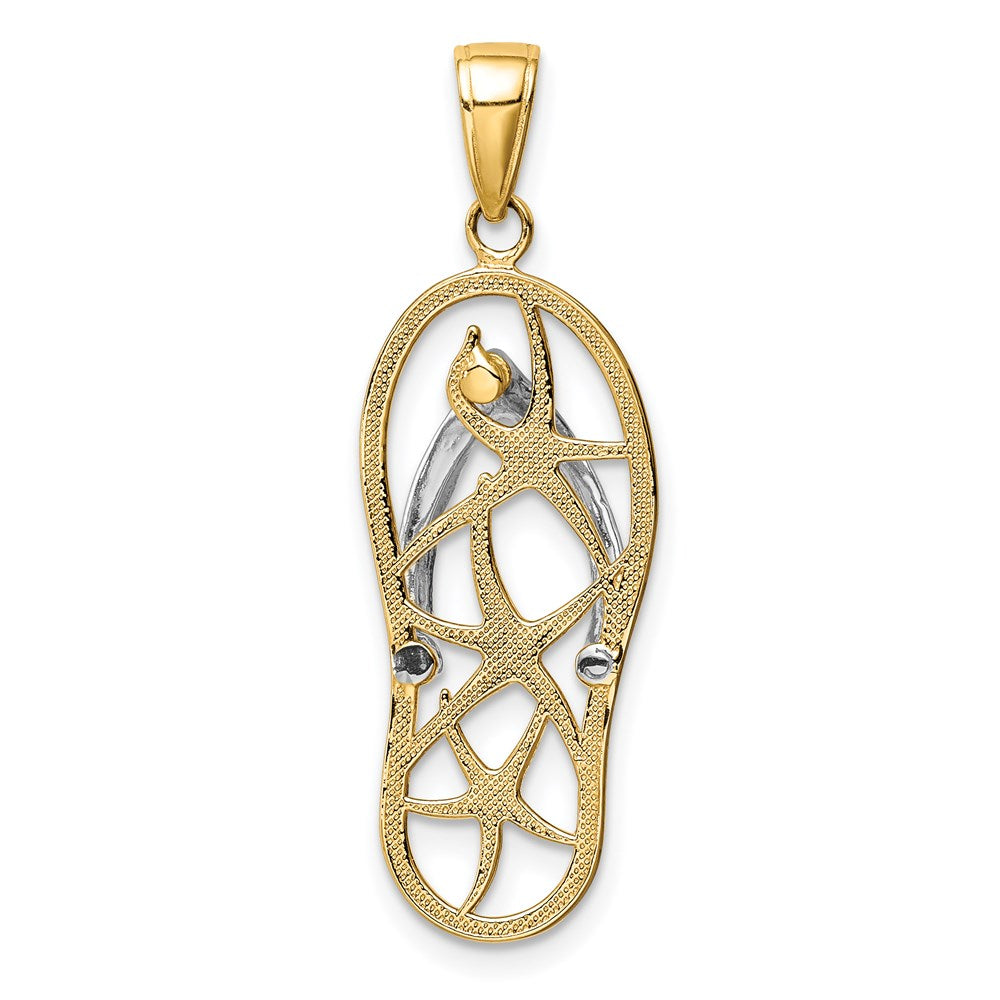 14K Bicolor Gold Seestern-Flip-Flop-Anhänger