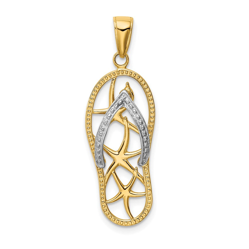 14K Bicolor Gold Seestern-Flip-Flop-Anhänger
