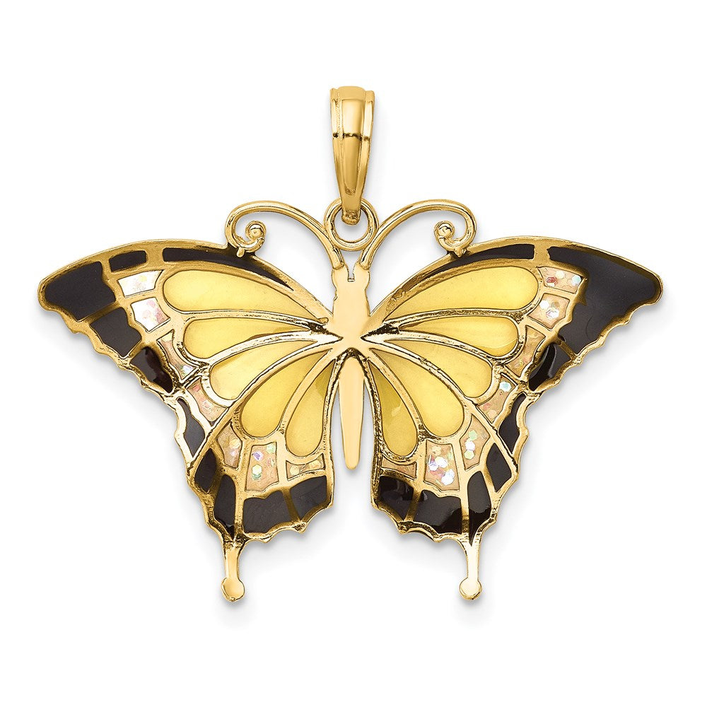 14K Gelbgold Anhänger „Schmetterling" gelb emailliert