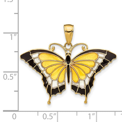 14K Gelbgold Anhänger „Schmetterling" gelb emailliert