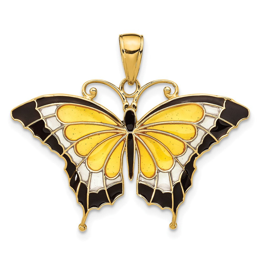 14K Gelbgold Anhänger „Schmetterling" gelb emailliert