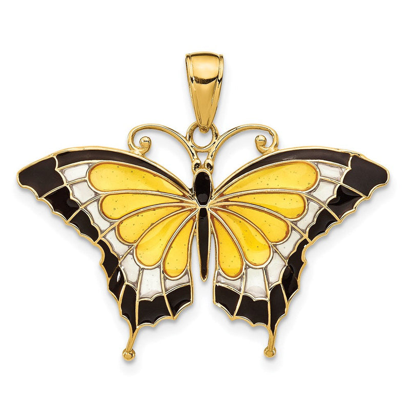 14K Gelbgold Anhänger „Schmetterling" gelb emailliert