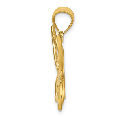 14K Gelbgold Polierter Schmetterlings-Anhänger
