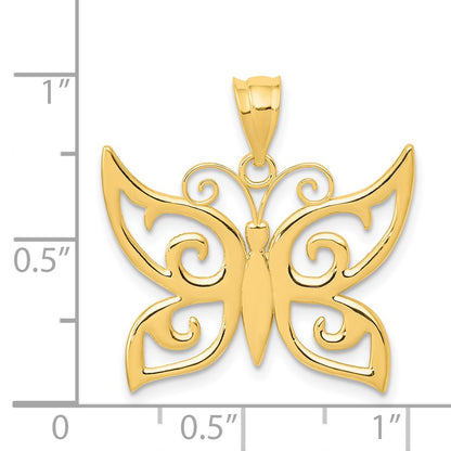 14K Gelbgold Polierter Schmetterlings-Anhänger