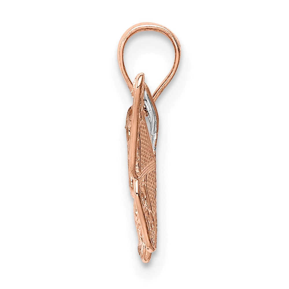 14K Roségold mit Rhodium Diamantiert Schmetterling Anhänger