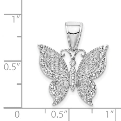 14K Weißgold Schmetterling-Anhänger