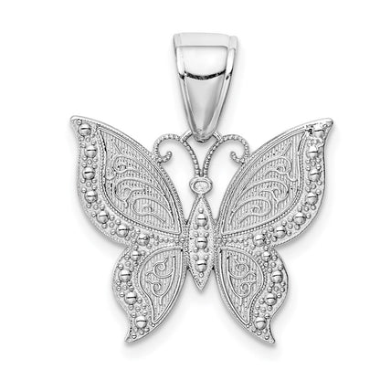 14K Weißgold Schmetterling-Anhänger