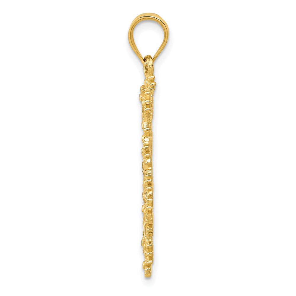 14K Gelb- und Rhodiumgold Diamantgeschliffener Starburst-Schneeflocken-Anhänger