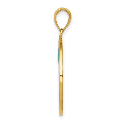14K Gelbgold Anhänger "Baum des Lebens" emailliert