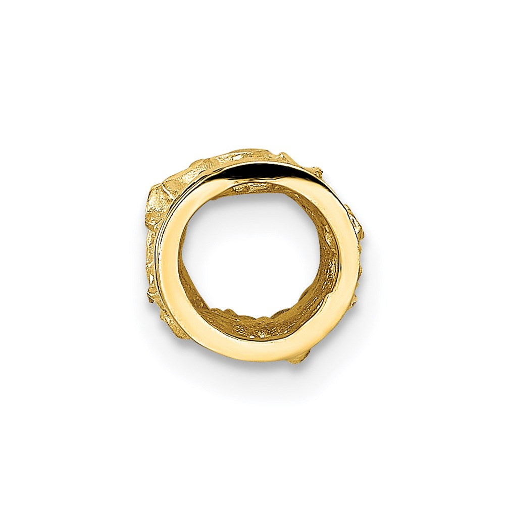 14K Gelbgold Diamantiert Mini Plumeria Barrel Kette Anhänger