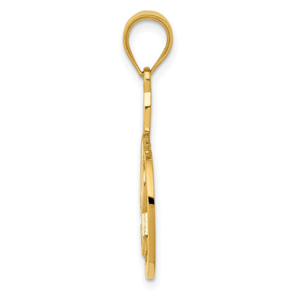 14K Gelbgold G Schlüssel Musical Note Anhänger
