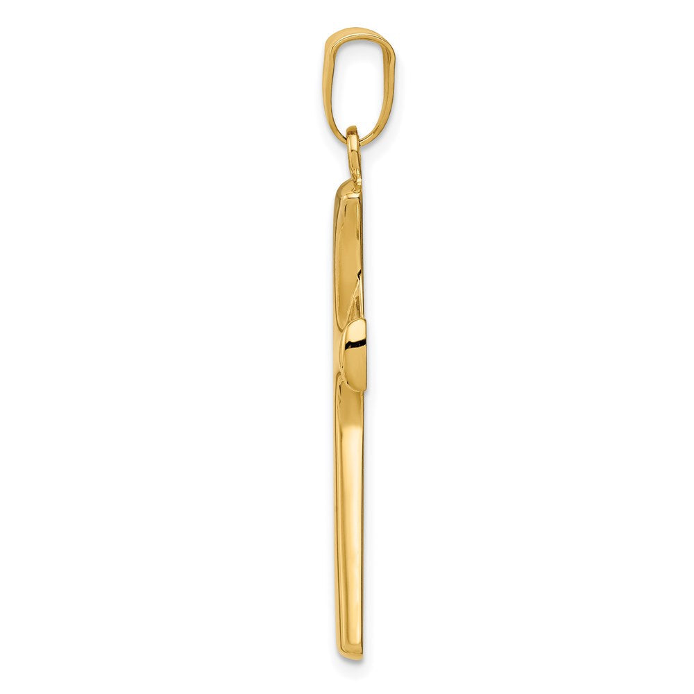 14K Gelb- und Rhodiumgold mit Rhodium Fantasie-Kreuzanhänger