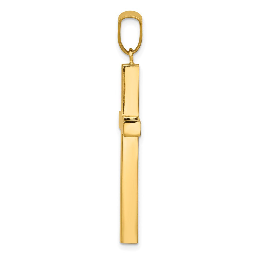 14K Gelbgold Lateinisches Kreuz Anhänger