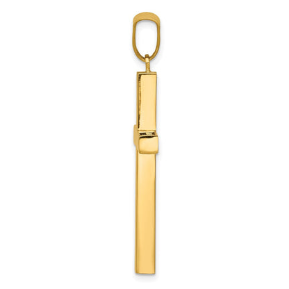 14K Gelbgold Lateinisches Kreuz Anhänger
