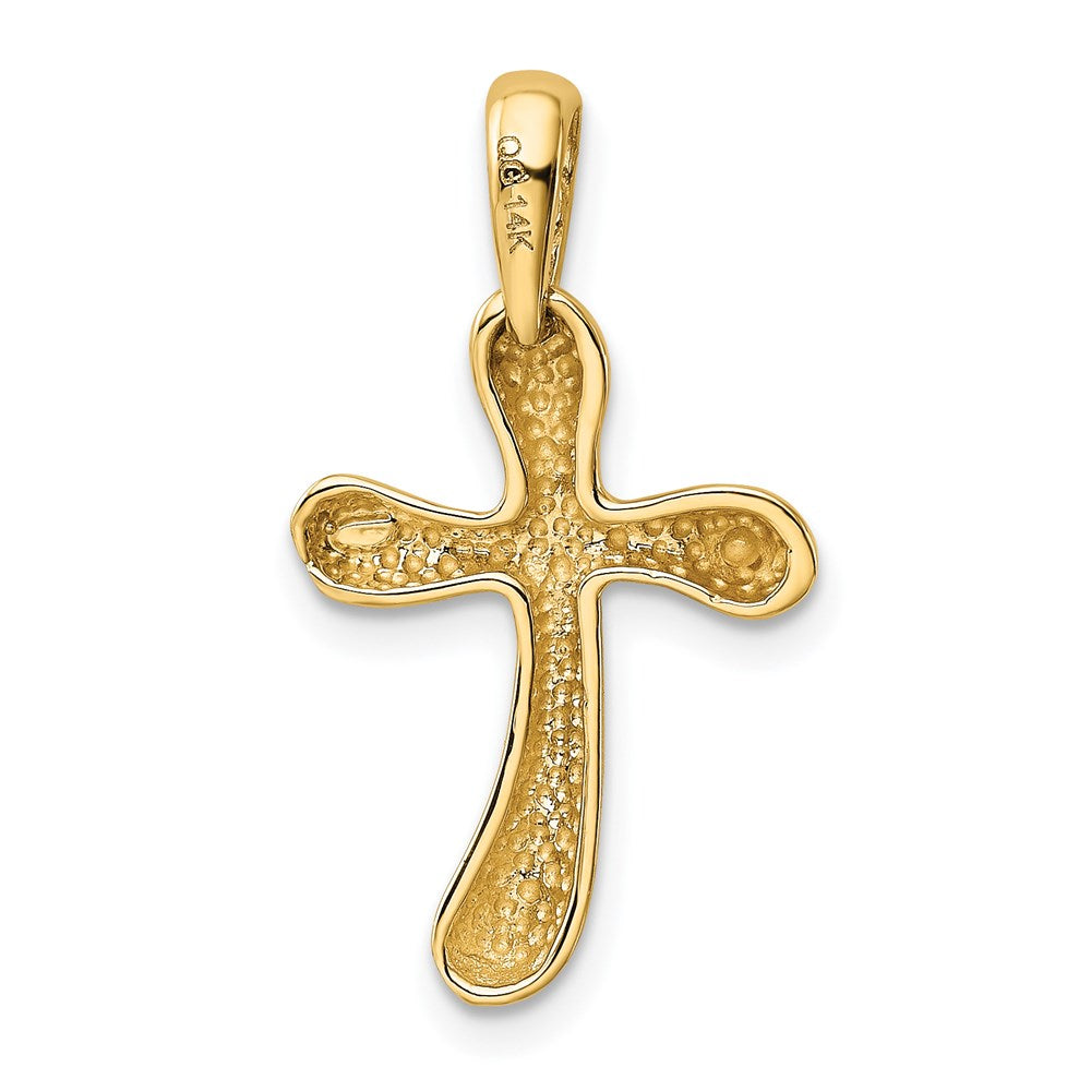 14K Gelbgold Polierter Freiform-Kreuz-Anhänger