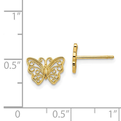 14K Gelbgold Schmetterling Ohrstecker