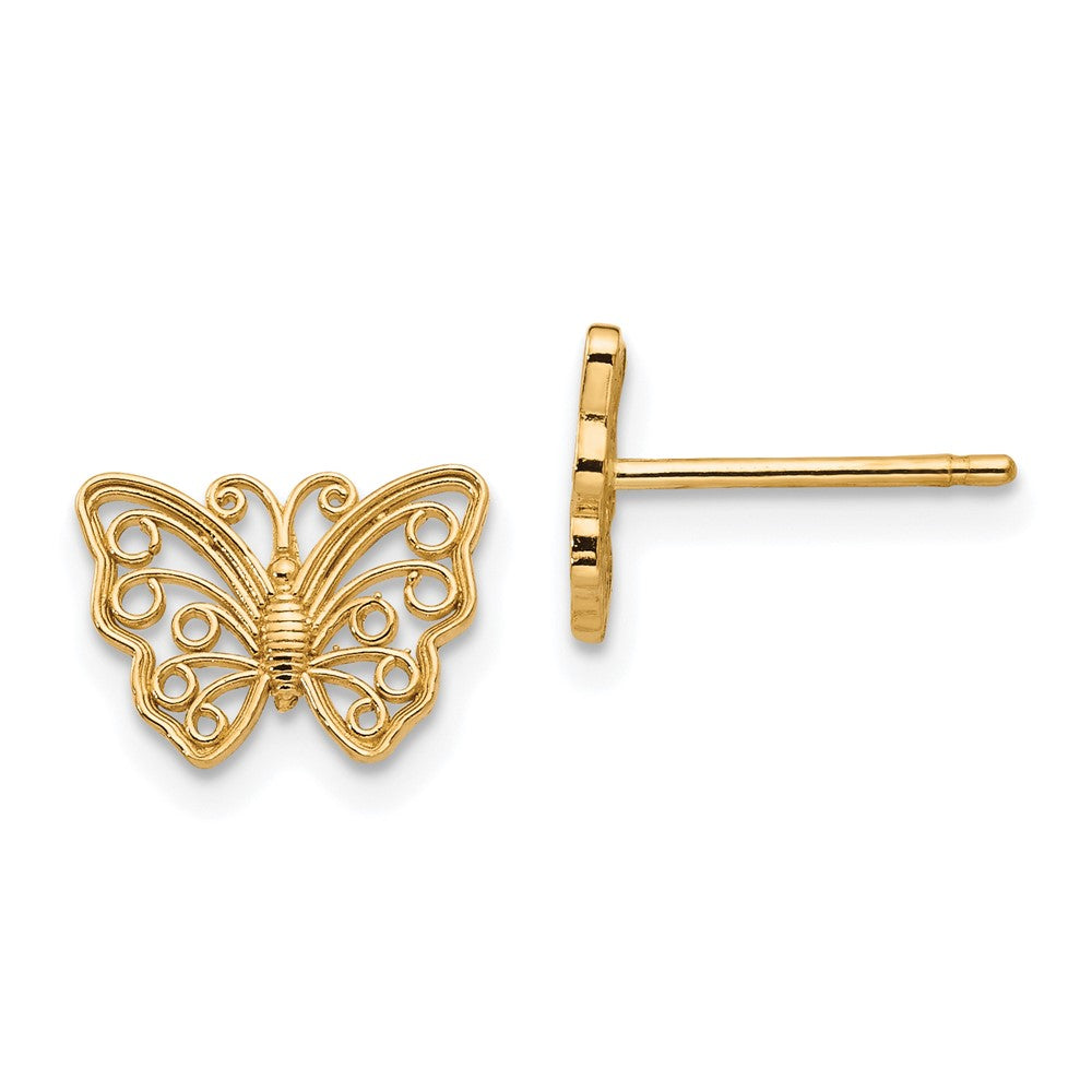 14K Gelbgold Schmetterling Ohrstecker