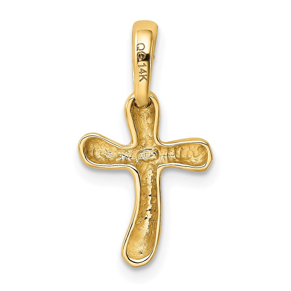14K Gelbgold Klein Freeform Kreuz