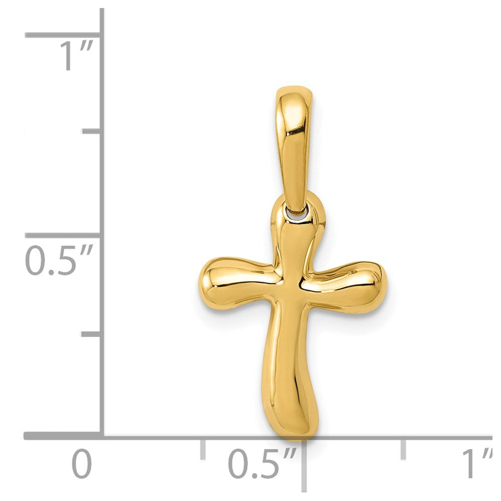 14K Gelbgold Klein Freeform Kreuz