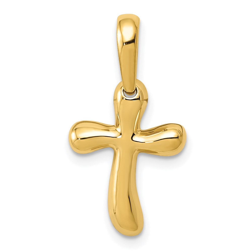 14K Gelbgold Klein Freeform Kreuz