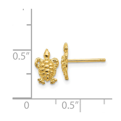 14K Gelbgold Mini Schildkröte Ohrstecker