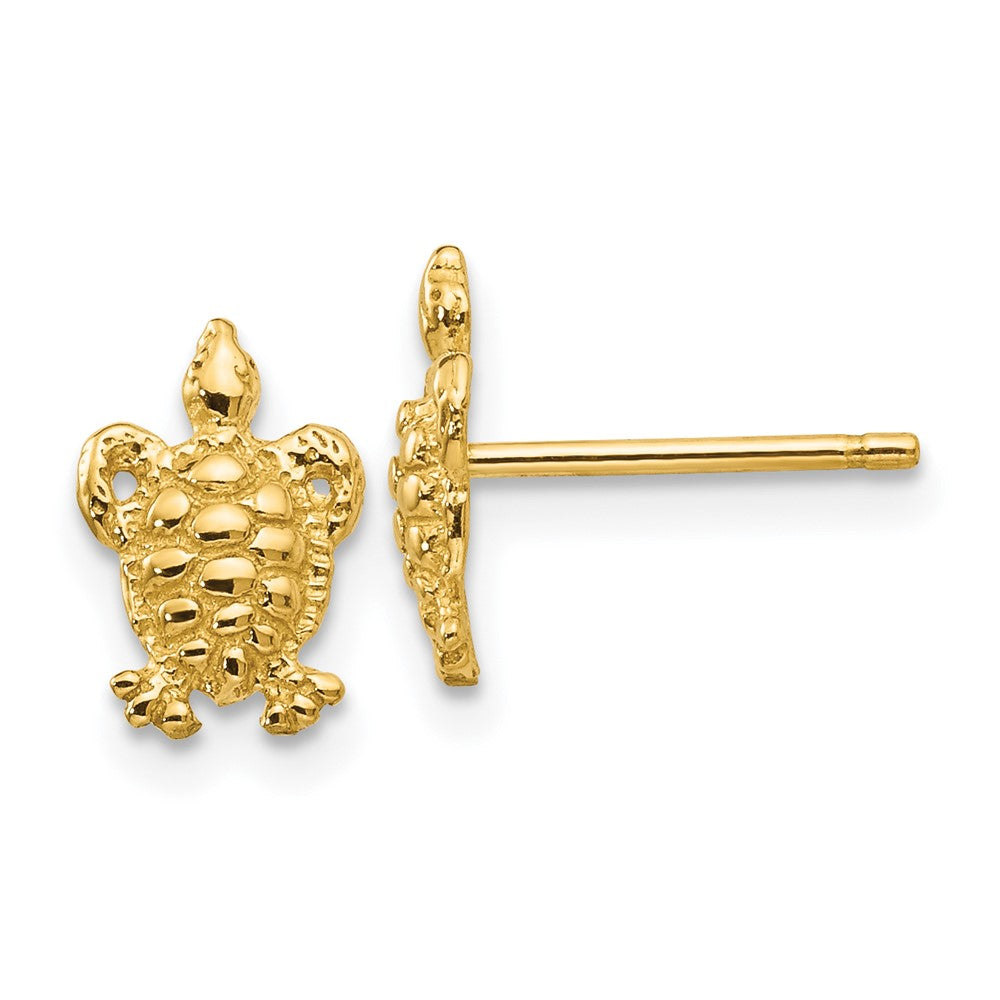 14K Gelbgold Mini Schildkröte Ohrstecker