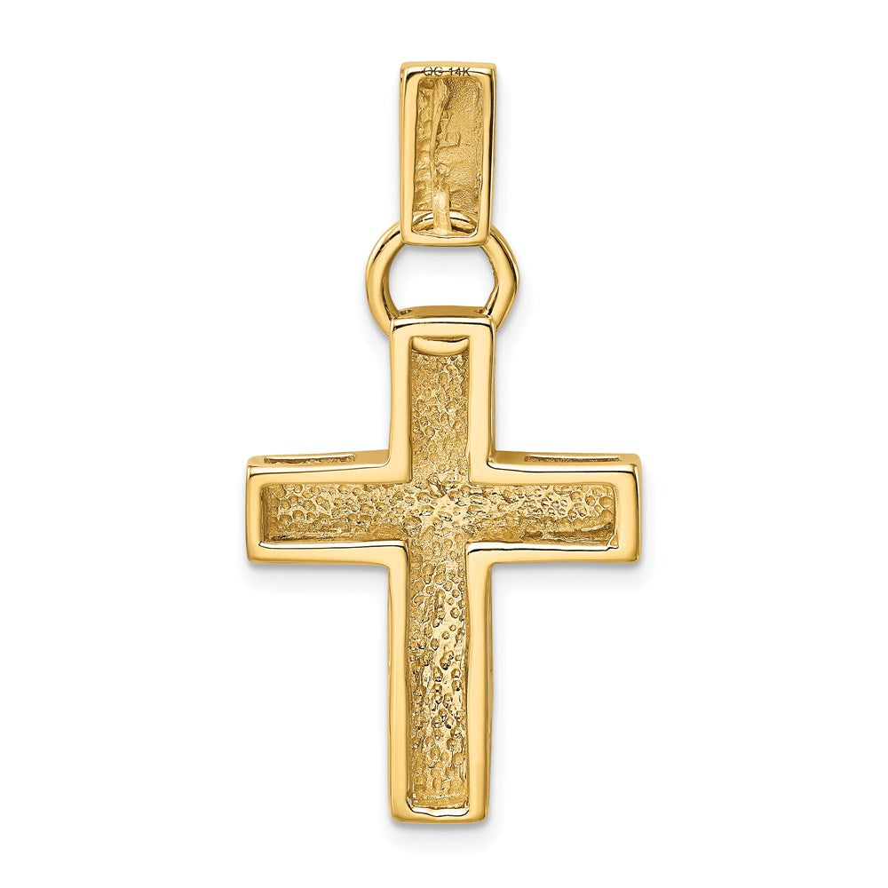 14K Gelbgold Hohl Kreuz Anhänger