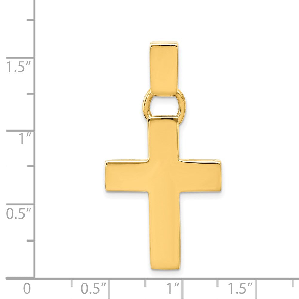 14K Gelbgold Hohl Kreuz Anhänger