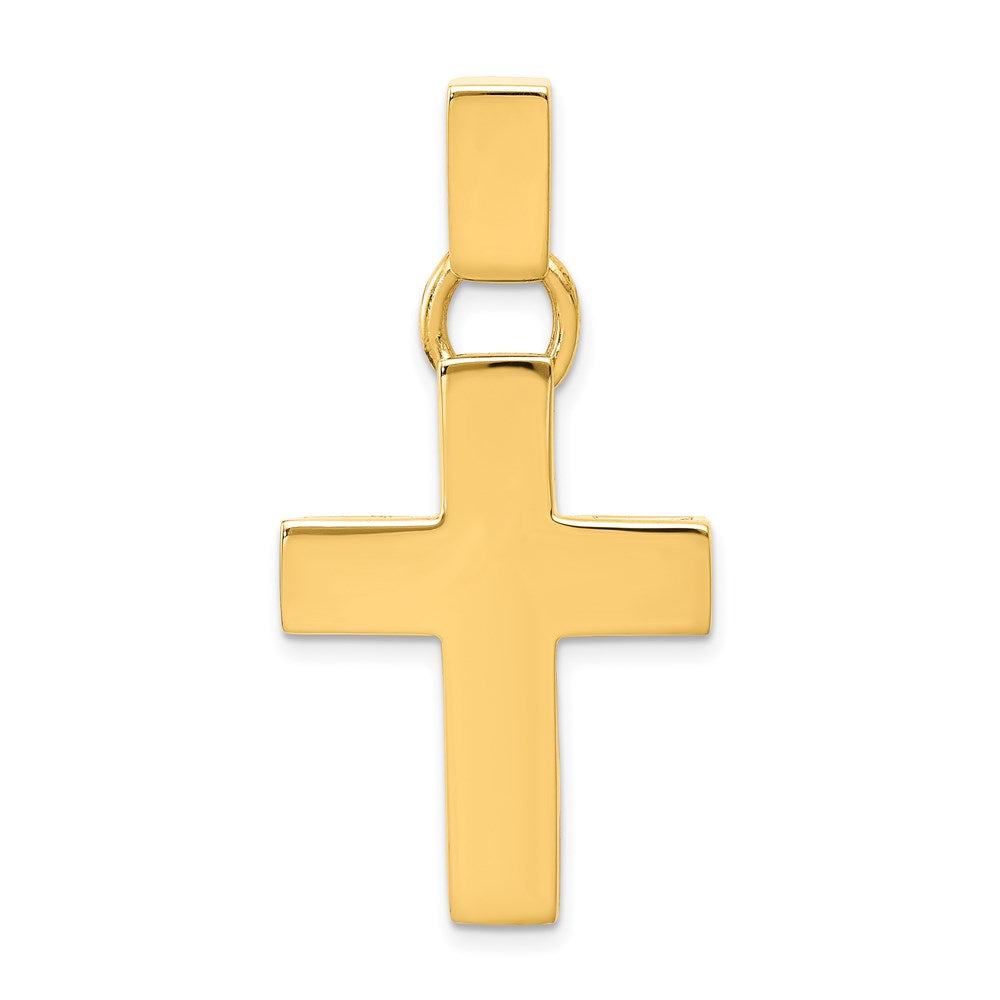 14K Gelbgold Hohl Kreuz Anhänger