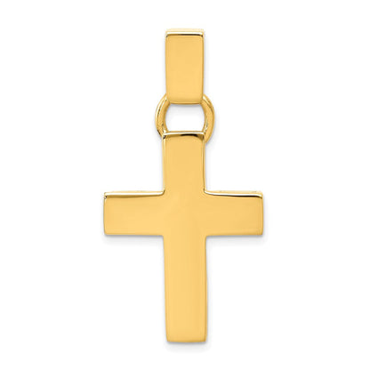 14K Gelbgold Hohl Kreuz Anhänger
