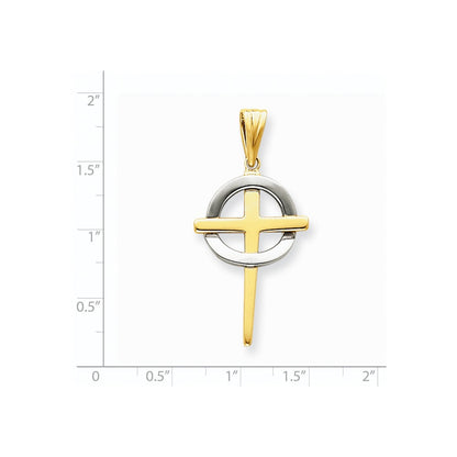14K Bicolor Gold Keltisches Kreuz Anhänger