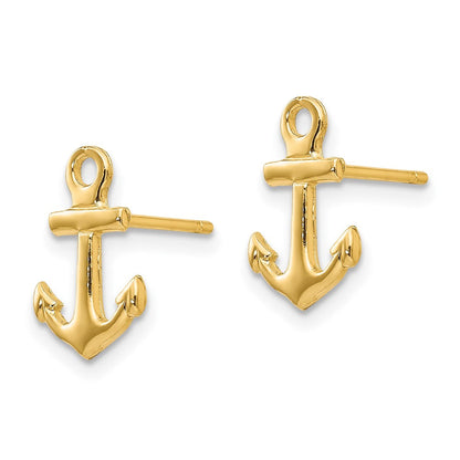 14K Gelbgold Anker Ohrstecker