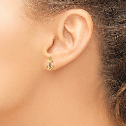 14K Gelbgold Anker Ohrstecker