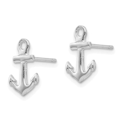14K Weißgold Anker Ohrstecker