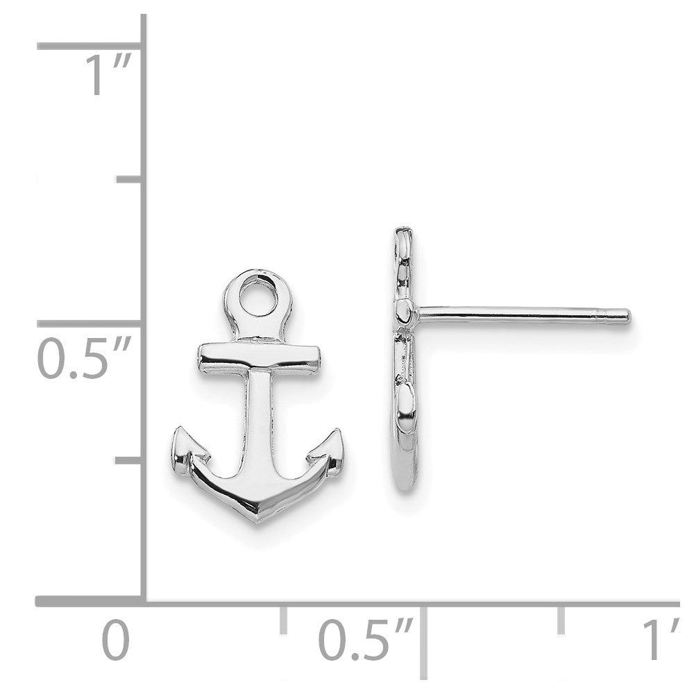 14K Weißgold Anker Ohrstecker