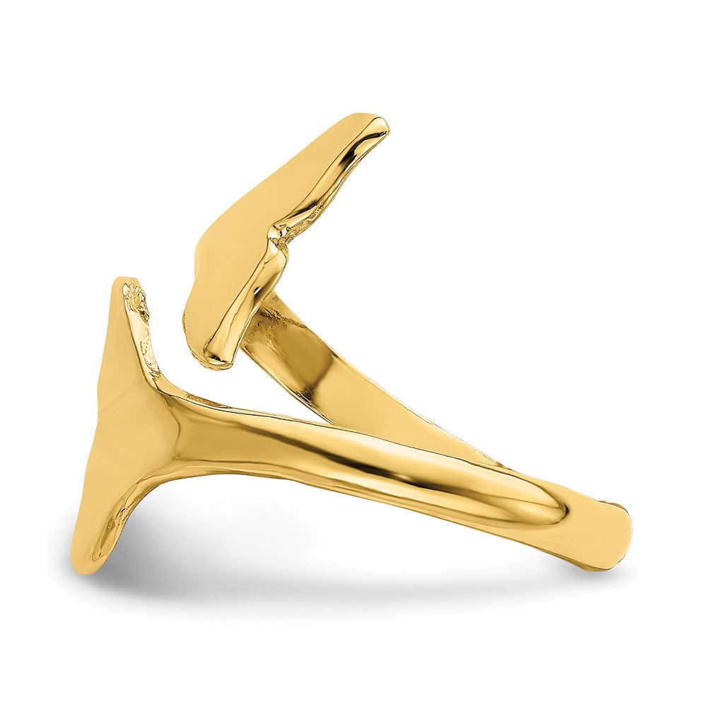 14K Gelbgold Ring mit doppelter Walflosse