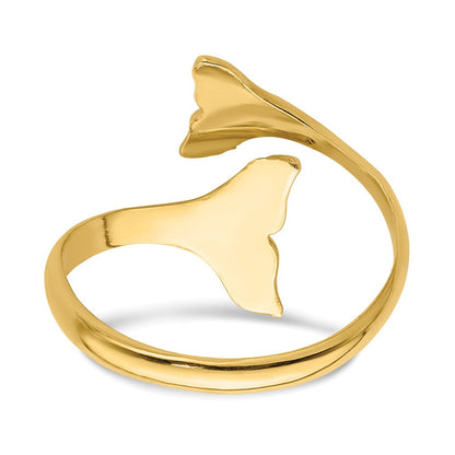 14K Gelbgold Ring mit doppelter Walflosse