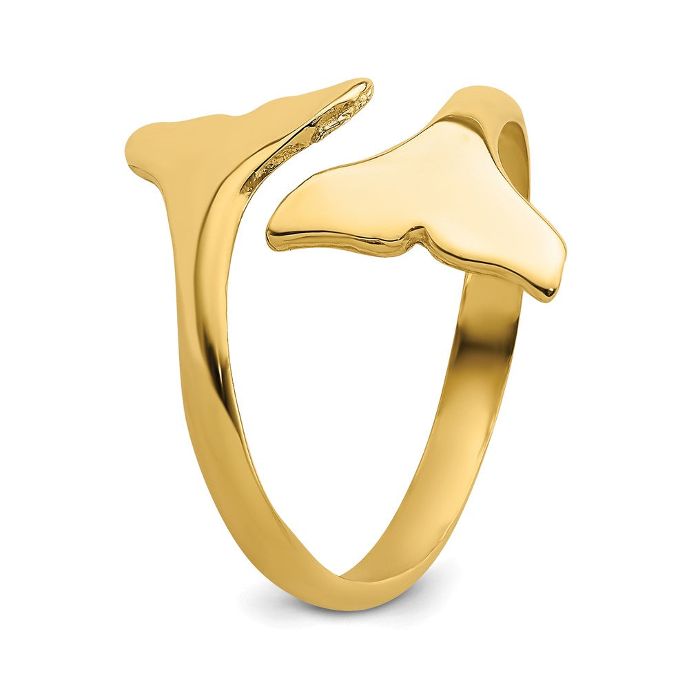 14K Gelbgold Ring mit doppelter Walflosse