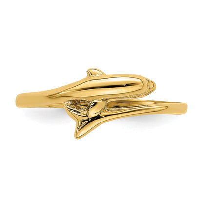 585 Gelbgold Ring mit Delfin-Motiv
