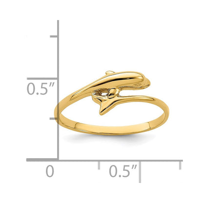 585 Gelbgold Ring mit Delfin-Motiv