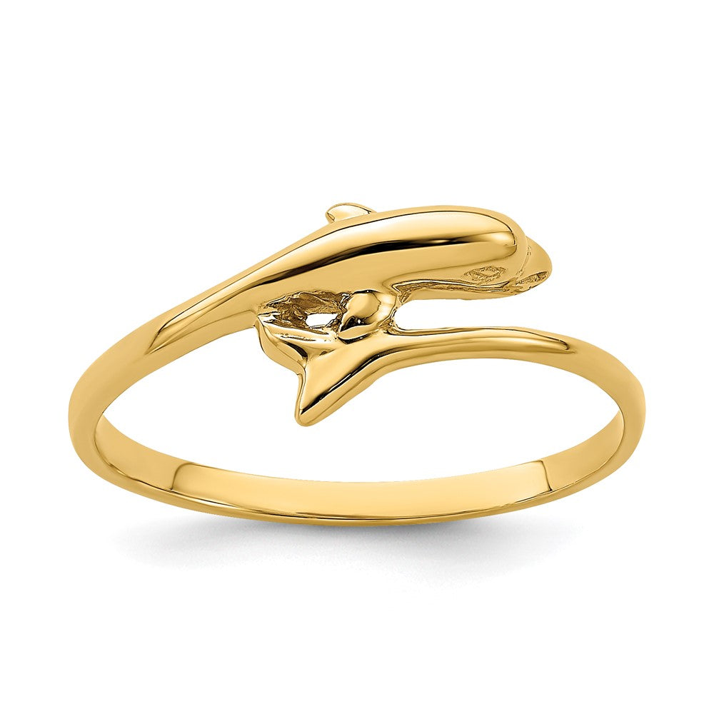 585 Gelbgold Ring mit Delfin-Motiv