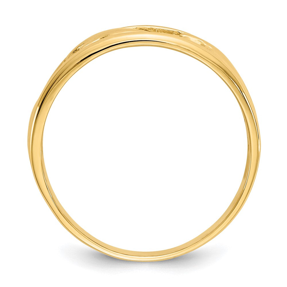 14K Gelbgold Ring mit drei Delfinen