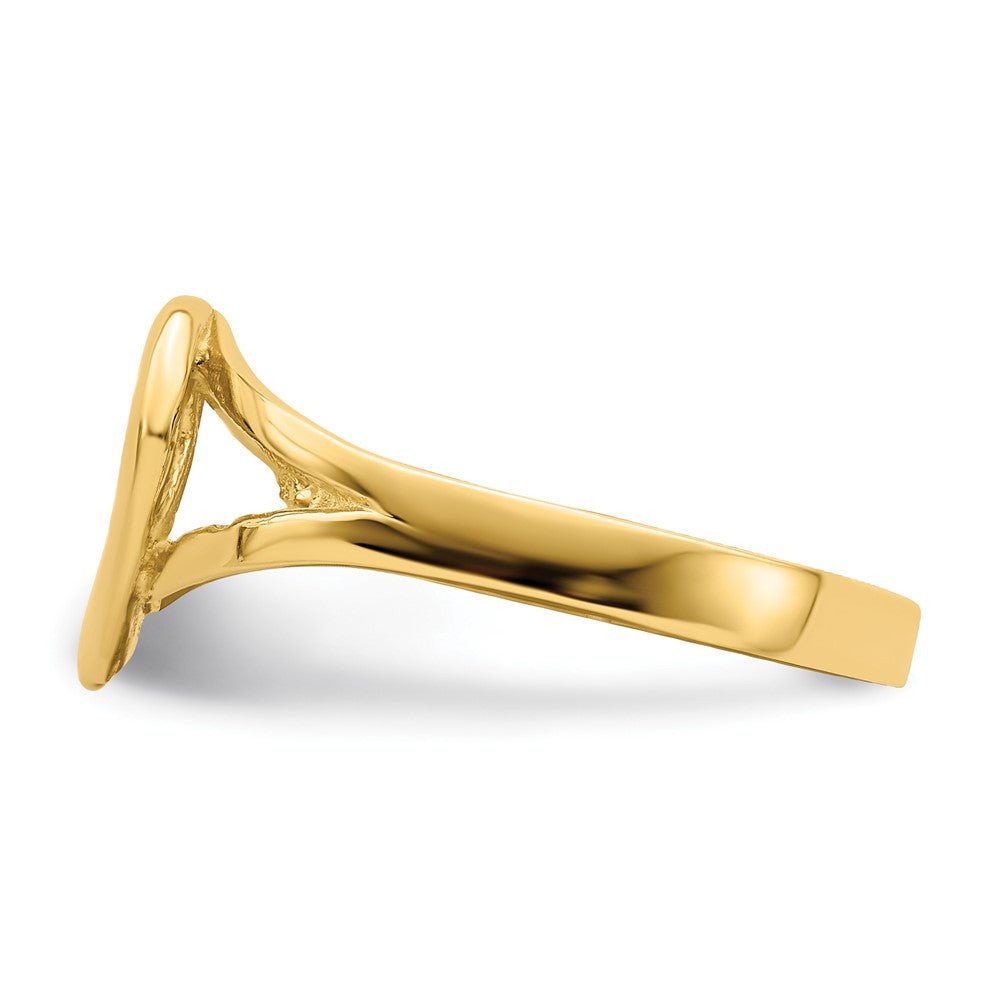 14K Gelbgold Herz-Ring mit Ausschnitt