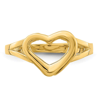 14K Gelbgold Herz-Ring mit Ausschnitt