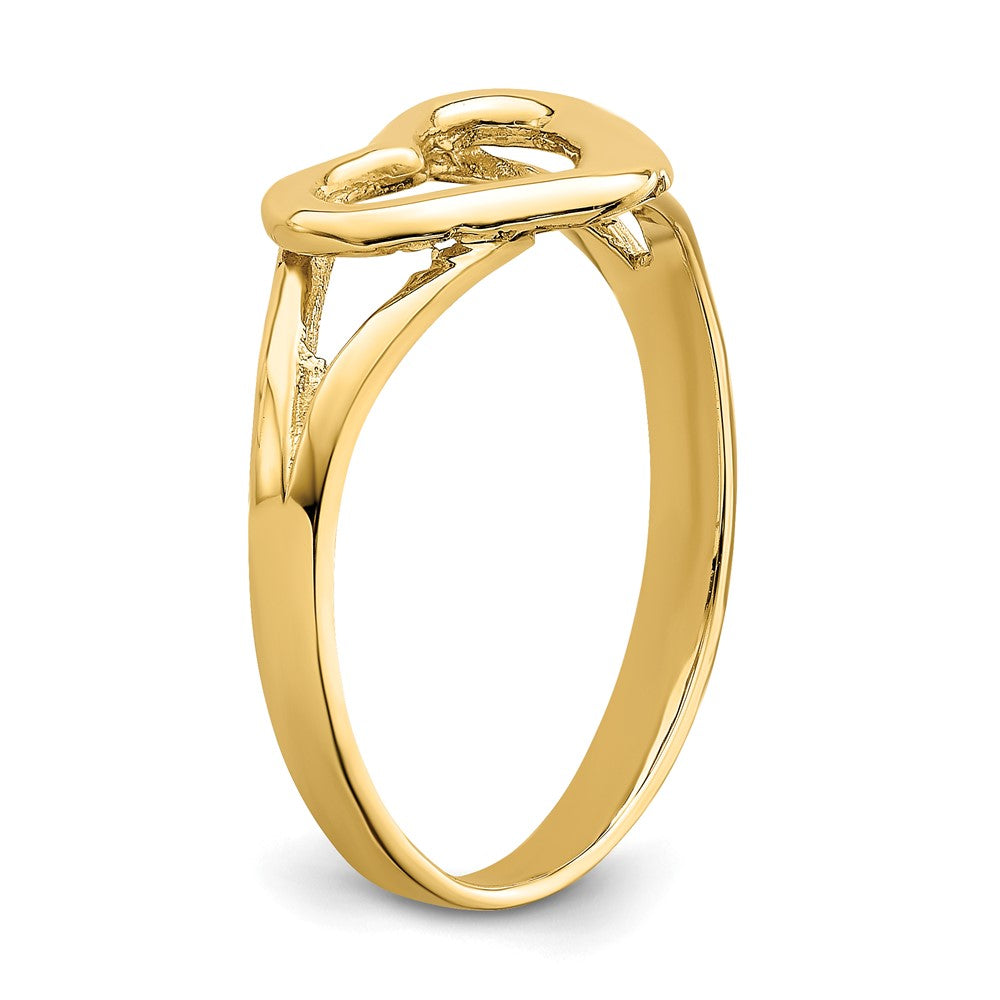 14K Gelbgold Herz-Ring mit Ausschnitt