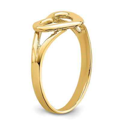 14K Gelbgold Herz-Ring mit Ausschnitt