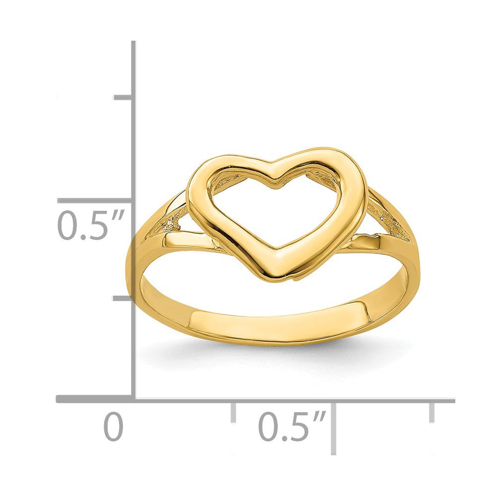 14K Gelbgold Herz-Ring mit Ausschnitt