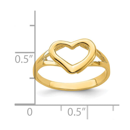14K Gelbgold Herz-Ring mit Ausschnitt